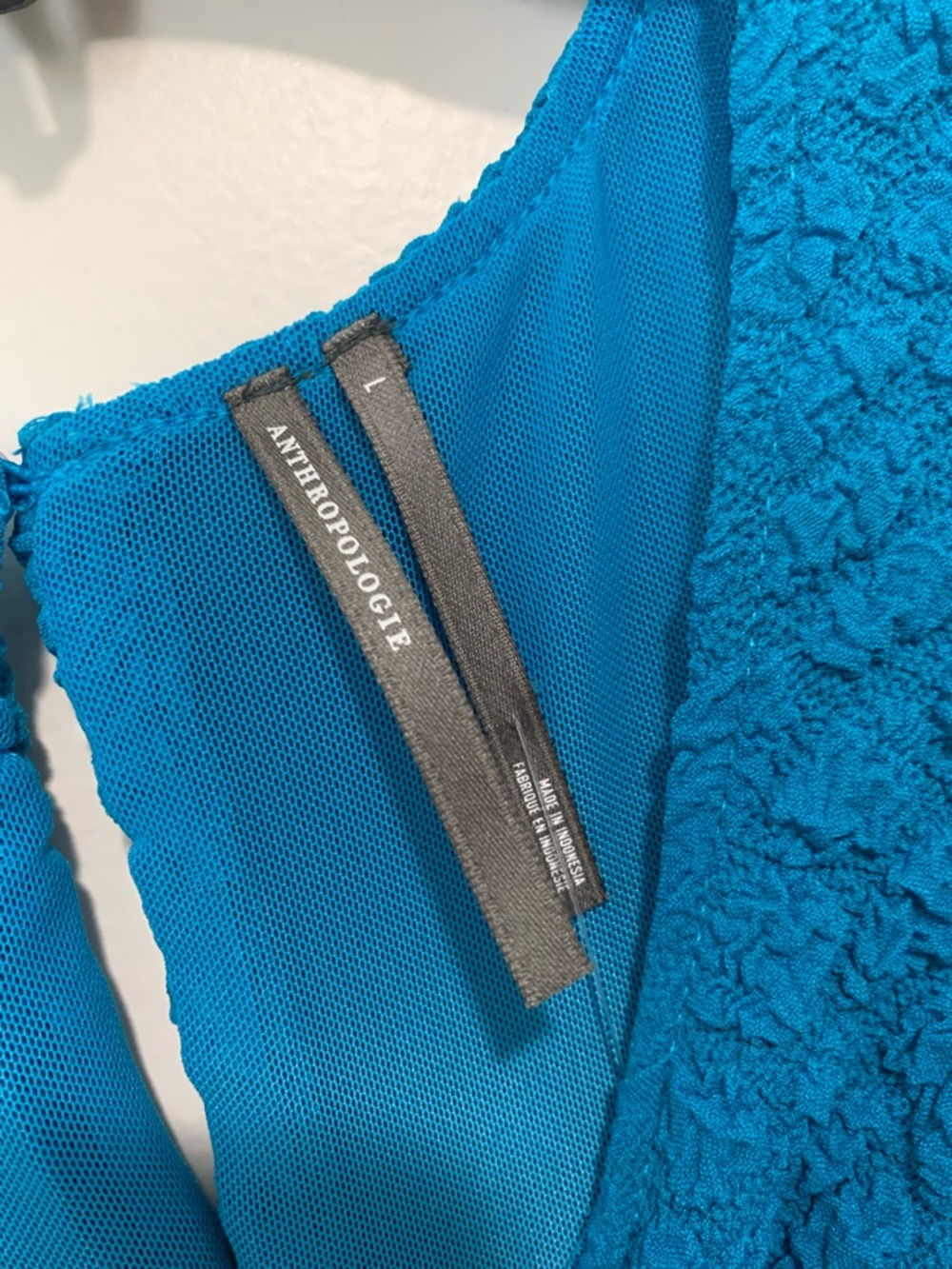 Anthropologie Textured Bodycon Dress Turquoise Blue NWT - Picture 8 of 11